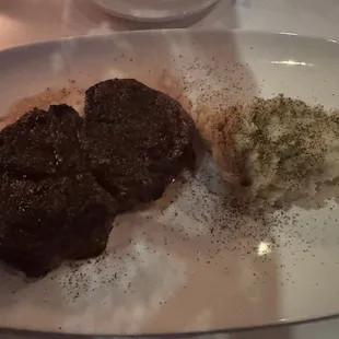 Ribeye and Garlic Mashed Potatoes. Fantastic.