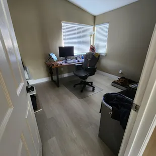 a person sitting at a desk