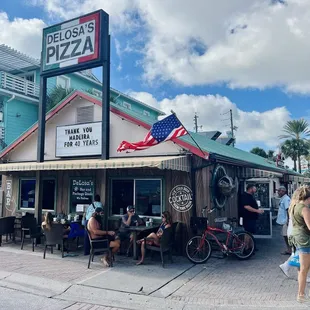 Their outside seating area, bar just inside