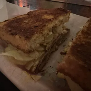 Fried bologna sandwich
