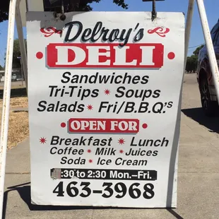 Look for the sign out front on the sidewalk