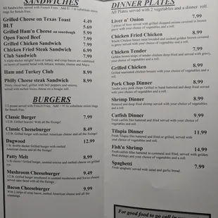 menu