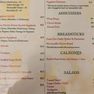 menu