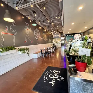 the inside of a restaurant