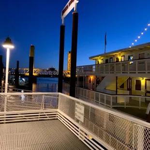 a boat docked at a dock