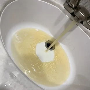 The water coming out of our tap even with our filters.