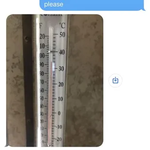 Our temperature inside of our trailer on the day Eric refused to restore power.