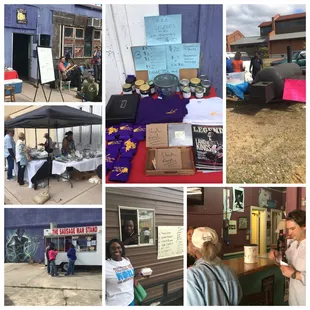 a collage of photos of various vendors