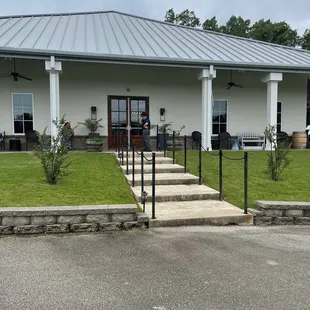 the front of the building