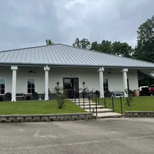 the front of the building