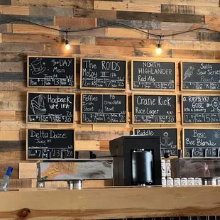 menus on the wall