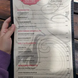 Brunch menu