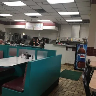 a view of a diner's dining area