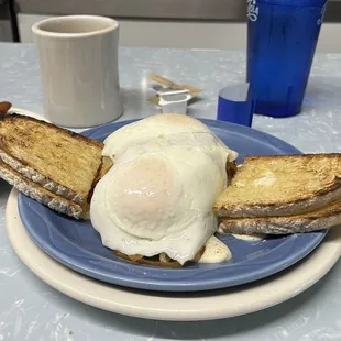 Stuffed hash browns with eggs and bacon