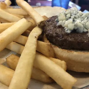 Blue cheese Cajun burger