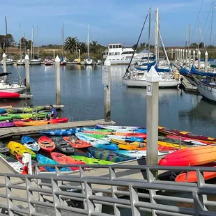 Kayaks on the pier