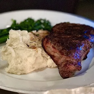 New York steak, cooked to order.