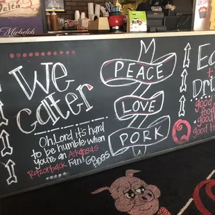 Nice hand written sign at the order counter.