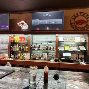 View of the bar and drink options
