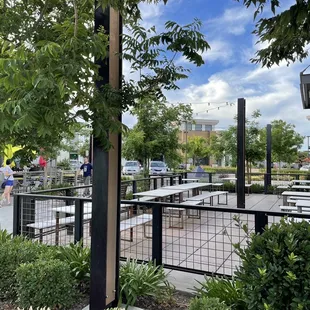 Many restaurants are still have a nice outdoor seating area in Delta Shores Shopping Center