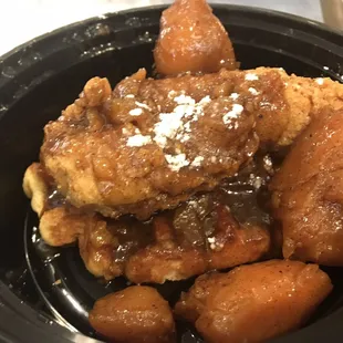 Waffle and chicken tender with yams $6.99