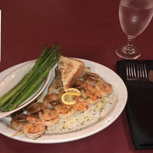 Grilled shrimp with a side of asparagus!