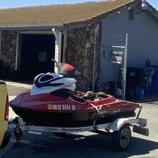 My supercharged JetSki with tons of parts missing and stolen very sad.