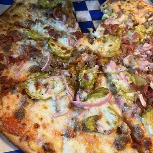 Cheeseburger pizza. Outstanding.