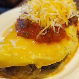 The omelet bar has a great selectin