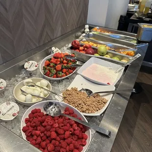 Fresh fruit and yogurt bar. Pretty nice!