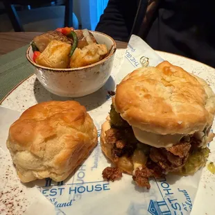 Chicken biscuit breakfast