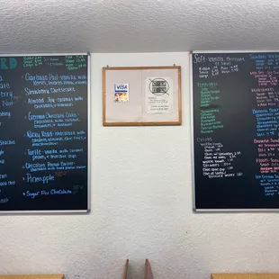 menus on the wall