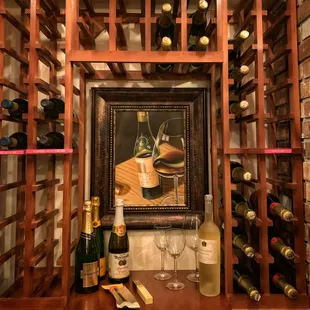 wine bottles and glasses