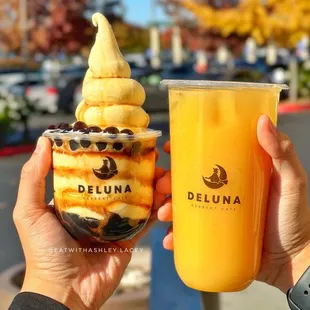 Fruit Yakult Tea &amp; Tiger Boba Softserve