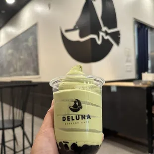 Matcha Ice Cream with Boba