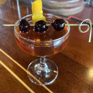 a cocktail in a coupe glass