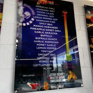 the menu of the restaurant