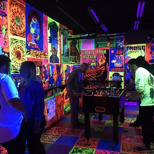 Neon black light area