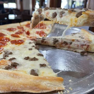 Pepperoni and ground beef
