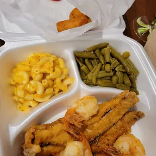 Fish and shrimp plate