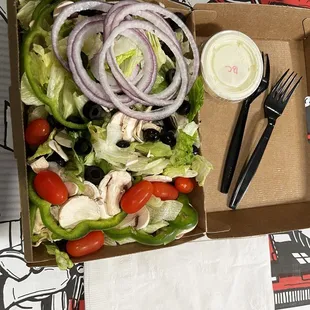 Added a side salad to meet minimum delivery $.  Not disappointed.