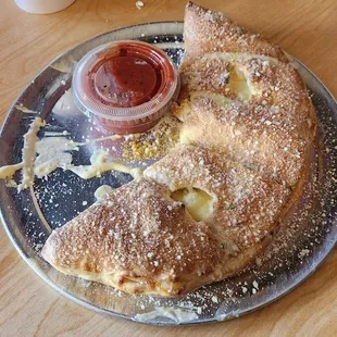 Stromboli lunch special with pepperoni &amp; sausage that my friend had.