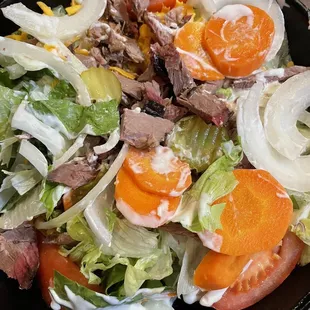 Large Garden Salad with Brisket