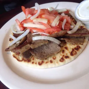 Gyros. Doesn&apos;t look as good as Sebastian&apos;s and not as cheap!