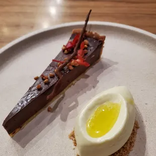 Chocolate tart and olive oil ice cream. You heard me