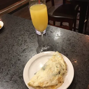 Egg white omelette and mimosa