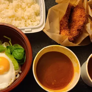 Udon katsu curry and katsu curry