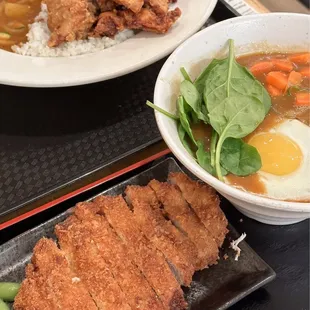 Curry Udon - Chicken Katsu &amp; Sunny-Side Up, Karaage Curry Rice @lesminaddio