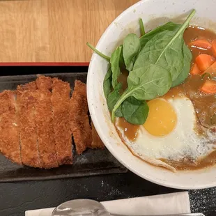 Curry Udon - Chicken Katsu &amp; Sunny-Side Up @lesminaddio