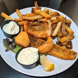 09/18/22 Fried Walleye Dinner, Hand Cut French Fries, Lemon, Tartar Sauce